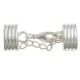 Metalen Eindkap set 12x6mm met verlegketting en karabijnsluiting Zilver